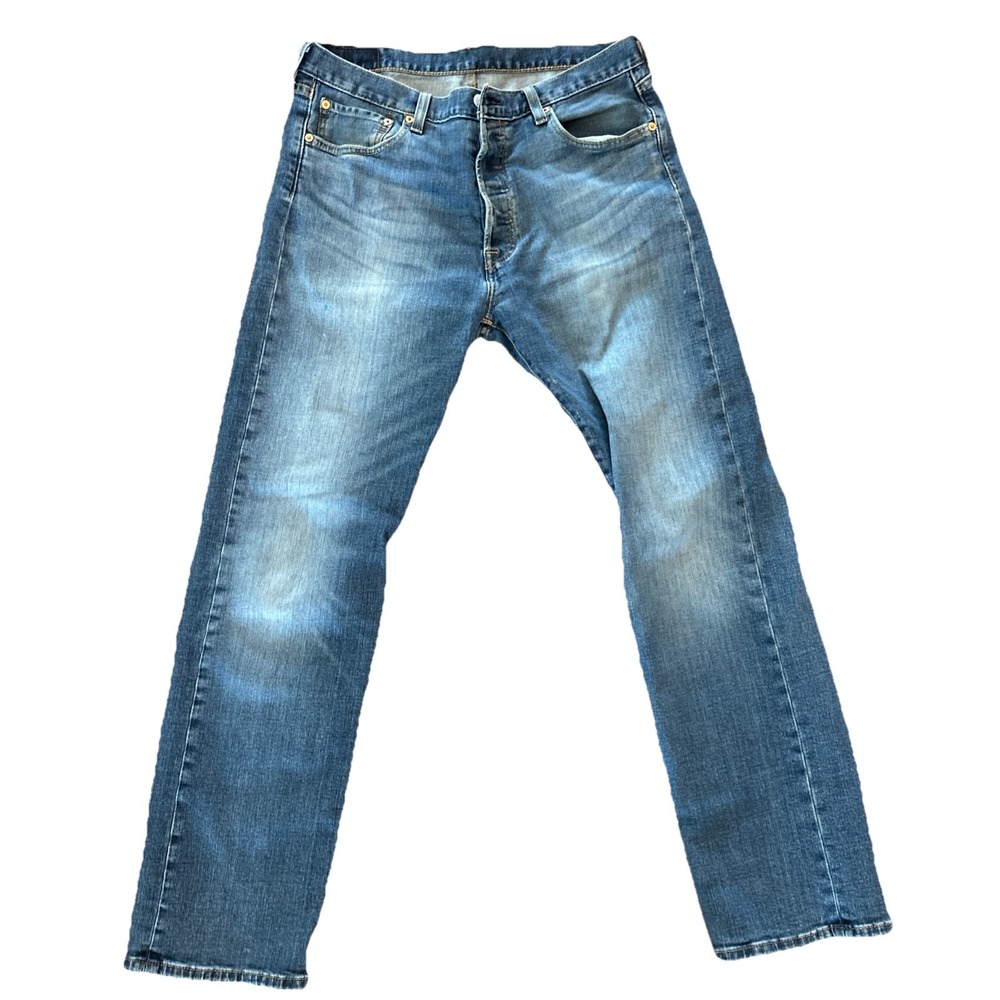 Levi's 501 Snap Button Straight Leg Jeans Size 34x32 Blue